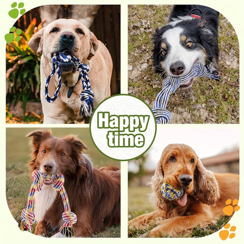 4-teiliges Hundespielzeugset – Ideal zum Kauen, Beißen und Spielen