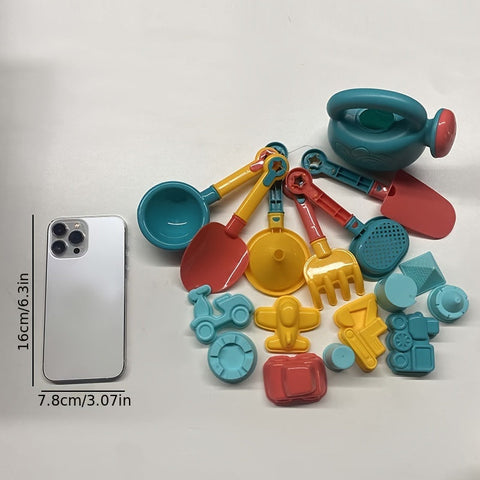 18-teiliges Strand- und Schneespielzeug-Set – Komplett mit Eimer, Schaufel und lustigen Werkzeugen für kreatives Spielen