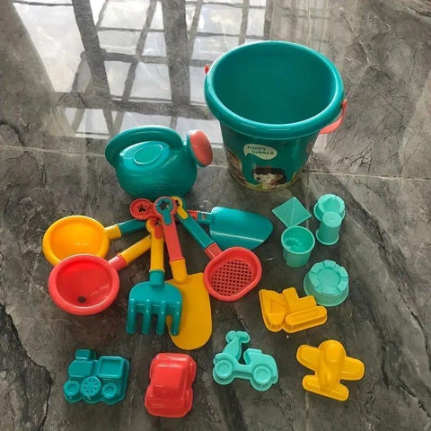 18-teiliges Strand- und Schneespielzeug-Set – Komplett mit Eimer, Schaufel und lustigen Werkzeugen für kreatives Spielen
