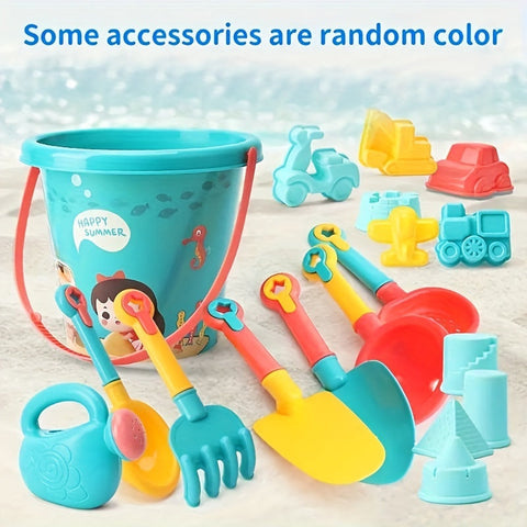 18-teiliges Strand- und Schneespielzeug-Set – Komplett mit Eimer, Schaufel und lustigen Werkzeugen für kreatives Spielen