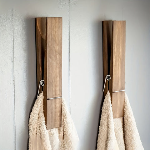 Holz Handtuchclip Halter – Wandmontierte Lösung für Badezimmer oder Waschküche