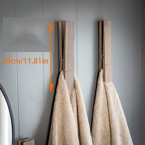 Holz Handtuchclip Halter – Wandmontierte Lösung für Badezimmer oder Waschküche