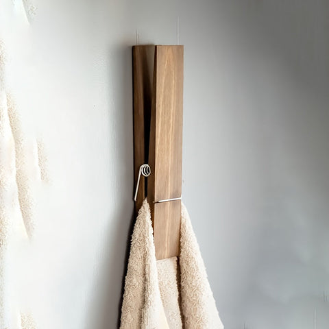 Holz Handtuchclip Halter – Wandmontierte Lösung für Badezimmer oder Waschküche
