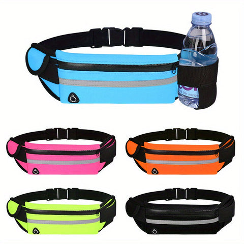 Kompakte Reflektierende Sport-Hüfttasche – Wasserdichter Handyhalter und Flaschenhalter für Laufen und Fitness