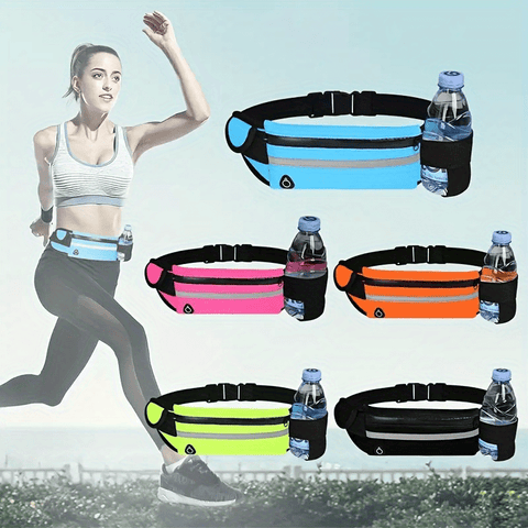 Kompakte Reflektierende Sport-Hüfttasche – Wasserdichter Handyhalter und Flaschenhalter für Laufen und Fitness