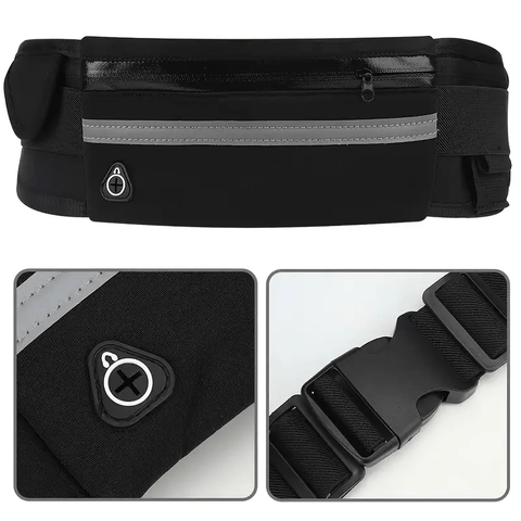 Kompakte Reflektierende Sport-Hüfttasche – Wasserdichter Handyhalter und Flaschenhalter für Laufen und Fitness