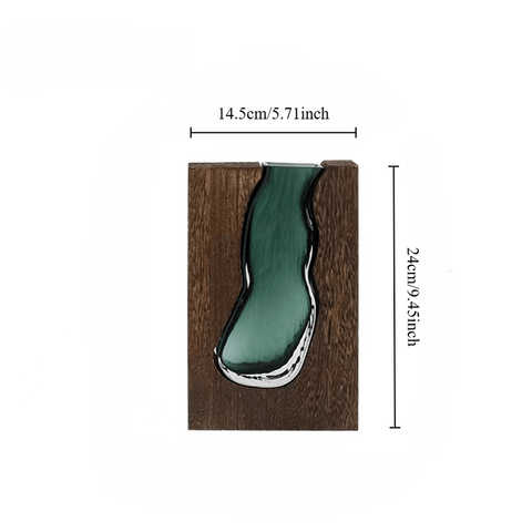 Elegante Glasvase mit Holzfuß - Stilvolle Dekoration für jeden Raum