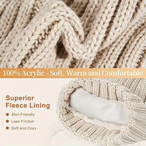Lieke 3-in-1 Winterset – Warme Gebreite Mütze, Schal und Handschuhe