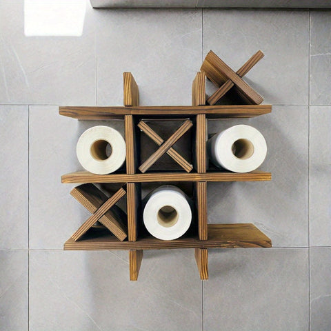 Rustikaler Holz-Toilettenpapierhalter – Inspiriert von handwerklicher Holzarbeit