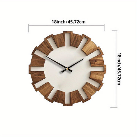 Rustikale Holz-Wanduhr mit stillem Uhrwerk – Zeitloses Design für Wohnzimmer, Büro und Schlafzimmer