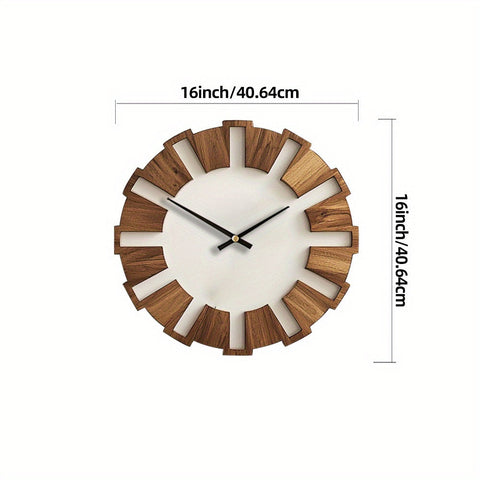 Rustikale Holz-Wanduhr mit stillem Uhrwerk – Zeitloses Design für Wohnzimmer, Büro und Schlafzimmer