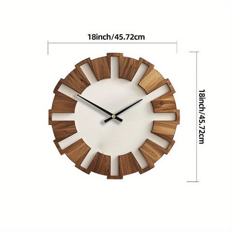 Rustikale Holz-Wanduhr mit stillem Uhrwerk – Zeitloses Design für Wohnzimmer, Büro und Schlafzimmer