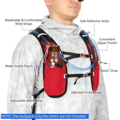 HydroPack Leichter Hydratationsrucksack - 2L Wasserreservoir für Laufen, Radfahren & Wandern