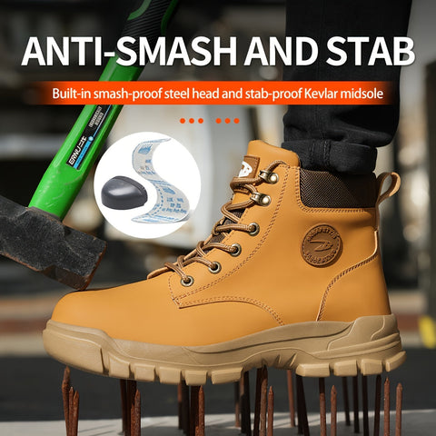 Robuste Sicherheitsarbeitsstiefel mit Stahlkappen – Langlebig und Komfortabel für Arbeit und Industrie
