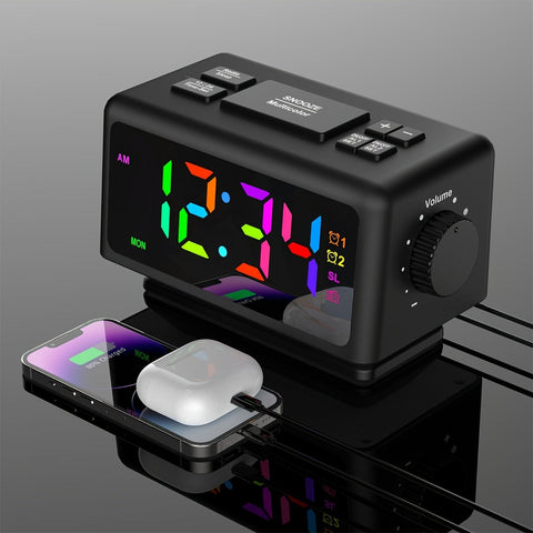 RGB Spiegelwecker mit LED-Display und Radiofunktion – Trendy Wecker für dein Zimmer