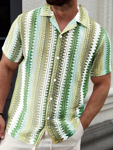 Herren Sommer Casual Kurzarmshirt – Gewebe für einen Frischen Look