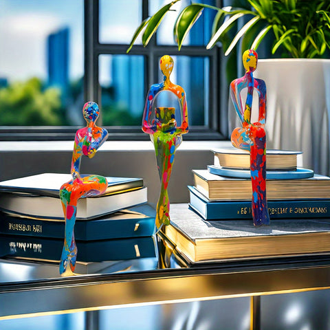 KleurExplosie Kunstfiguren Set - Für einen Kühn und Kreativen Einrichtungsstil