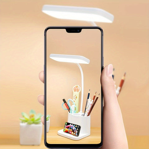 Schlanke Wiederaufladbare LED Schreibtischlampe mit Verstellbarer Beleuchtung – Perfekt zum Lesen und Arbeiten