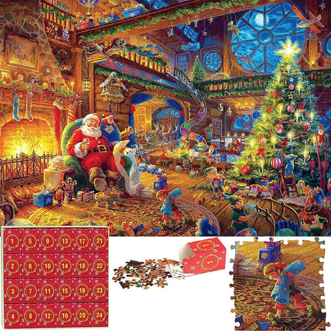 Weihnachts-Puzzle-Adventskalender – 1008 Teile, Täglicher Puzzle-Spaß
