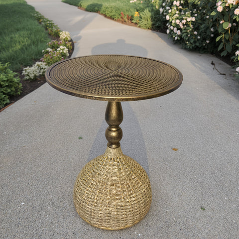Handgefertigter Wassergras Couchtisch – Antik Bronze Look