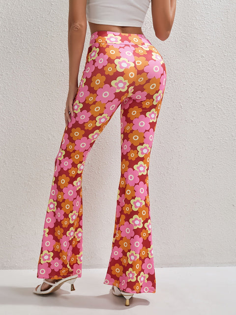 Fröhliche Blumen Flared Hose – Stilvoll und Atmungsaktiv für Frühling und Sommer
