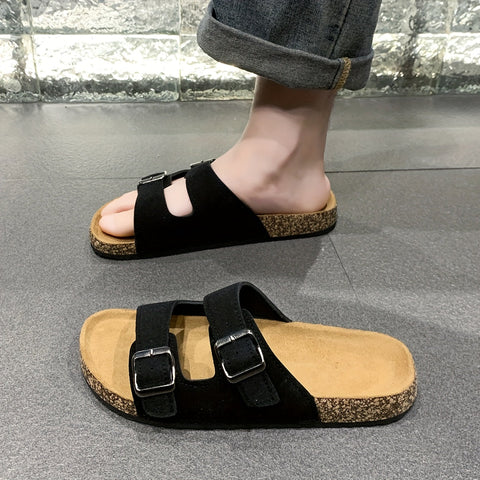 Retro Slides mit Doppelverstellbaren Schnallen für Herren – Komfortabel und Stilvoll für Herren