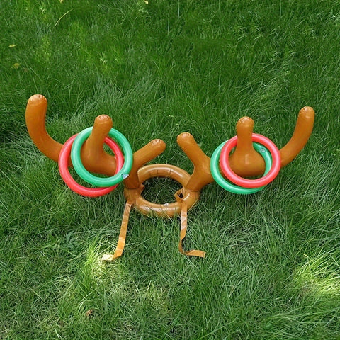 Aufblasbares Rentiergeweih Ringwurfspiel - Lustiges Weihnachts- und Festspiel