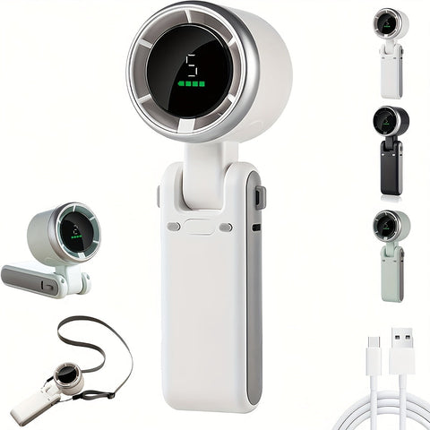 Kompakter Turbo Handventilator – 3-in-1 USB Aufladbar mit 5 Geschwindigkeiten