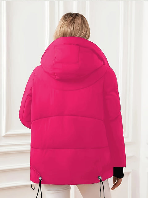 Moderne Winterjacke mit Verstellbarer Kapuze und Taille – Gepolstertes Design für Maximale Wärme und Komfort