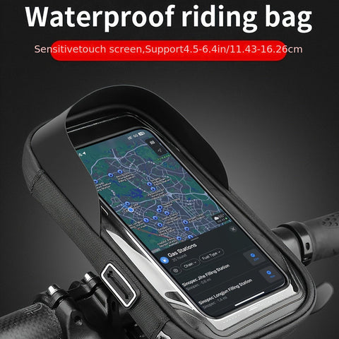 Wasserdichte Fahrrad- und Motorrad-Handyhalterung – Lenker-Tasche mit 360° Drehoption