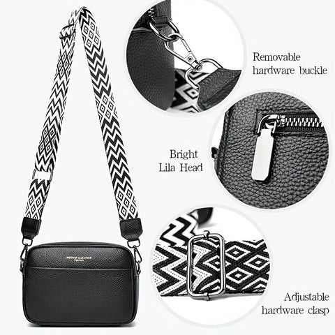 Echte Leder Crossbody Tasche – Praktisch und Trendy mit Gitarrenschulterriemen