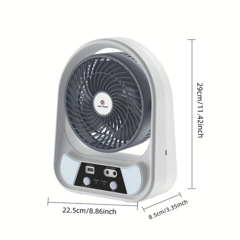 Tragbarer Solarenergie Ventilator und Nachtlicht – Multifunktional und Wiederaufladbar