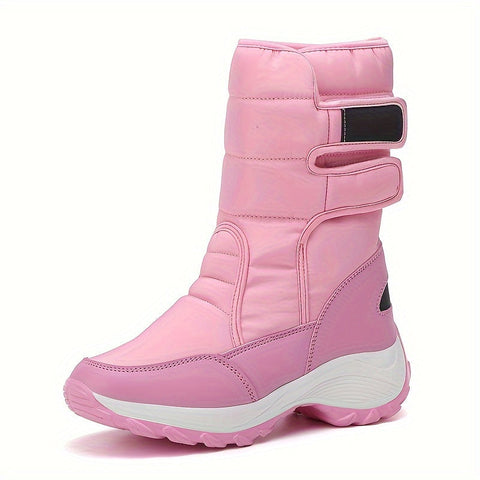 Damen Mid-Cut Schneestiefel – Warme Winterstiefel mit Rutschfester Sohle und Klettverschluss