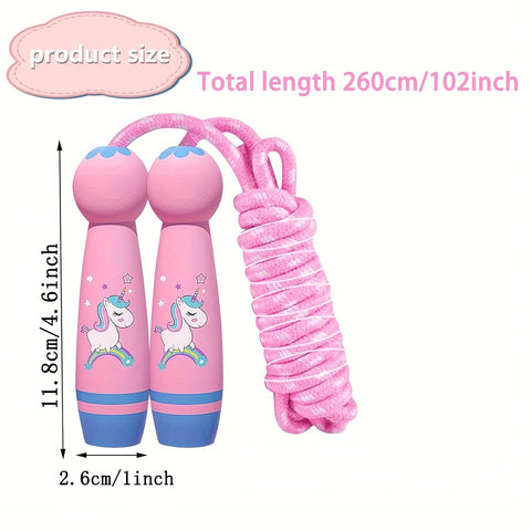 Einhorn Springseil - Gemütliches Springseil für Kinder mit Holzgriffen