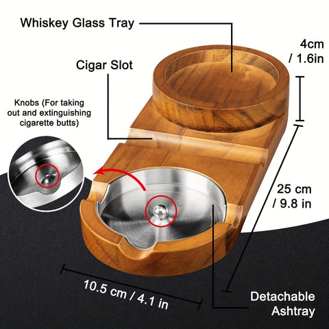 Kreative Zigarren-Aschenbecher und Whiskeyglas-Tablett - Das perfekte Geschenk zum Vatertag oder für Geschäftsbeziehungen