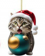 Katzen Weihnachts Ornament - Niedliche Festliche Baumdekoration