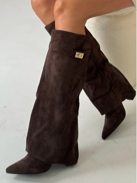 Luxe Wildleder Overknee Stiefel für Damen – Komfort und Klasse