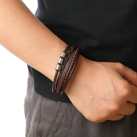 Verfeinerte Geflochtene Lederarmband - Für den Stilvollen Mann