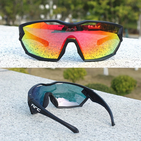 Polycarbonat Fahrradbrille mit 3 Gläsern – Winddichte Brille für Radfahren, Laufen und Outdoor-Aktivitäten