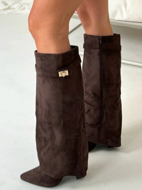 Luxe Wildleder Overknee Stiefel für Damen – Komfort und Klasse