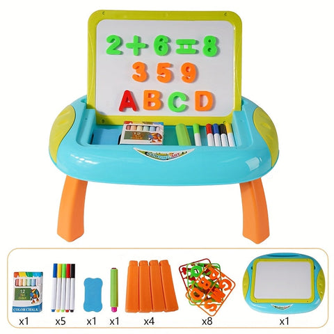 Bildungs- Zeichenbrett für Kinder – Doppelseitig mit Magnetischen Zahlen und Buchstaben für kreatives Lernen