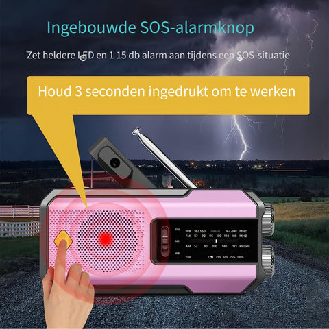 Daykit Tragbares AM/FM Radio – Mit Solarpanel und Taschenlampe