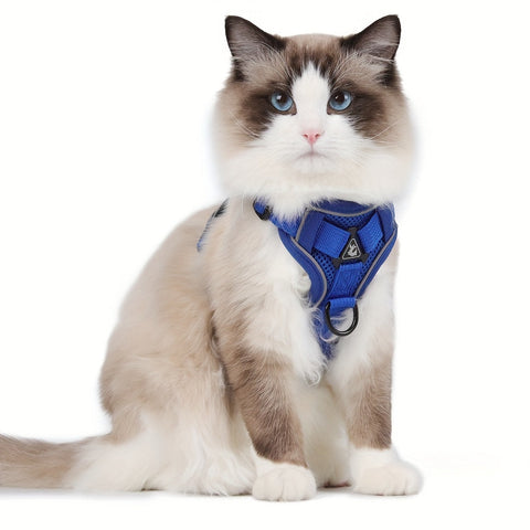 Reflektierendes Katzenharness und Leinen-Set – Ideal für Spaziergänge und Training