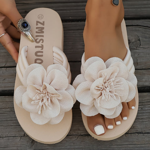 Luxe Damen Slipper mit Blumendetail - Perfekt für Sommer und Strand