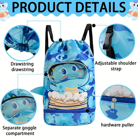 Ozean-Themen Schwimmbereich-Rucksack - Wasserdicht mit Nass/Trocken-Trennung