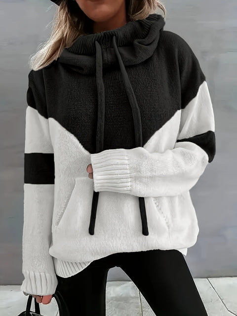 Ava Color Block Hoodie Pullover - Stilvoll und Bequem für Damen