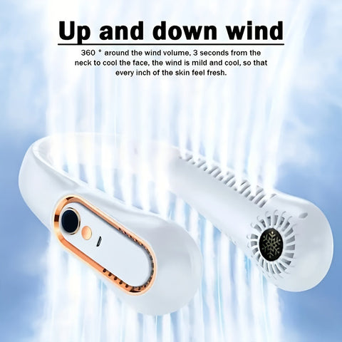 Wiederaufladbarer USB-Nackenventilator für kraftvolle, leise Kühlung – Perfekt für Innen- und Außenbereich