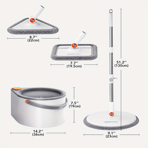 FlexiClean Spin Mop Set – Handsfree, Verstellbar und Effizient Reinigen