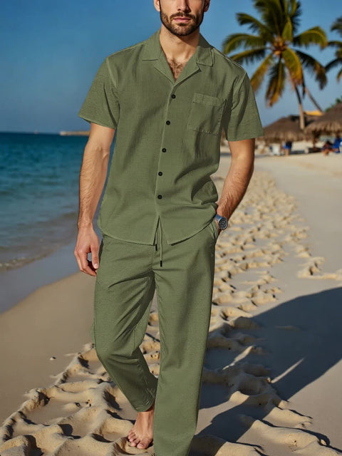 BreezeWear Herren Leinen Set – Luftig und Stilvoll für den Sommer