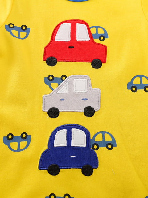 Verspielter Auto Babystrampler für Babys – Perfekt für Sommerabenteuer
